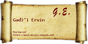 Gaál Ervin névjegykártya