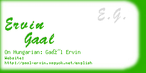 ervin gaal business card